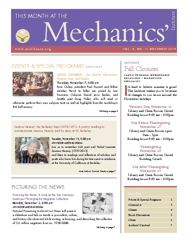 PDF version of theThis Month: November 2013 publication